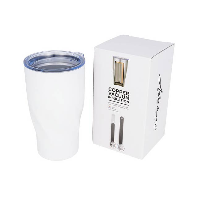 Hugo 470 ml copper vacuum insulated tumbler - white