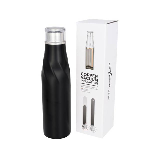 Hugo 650 ml seal-lid copper vacuum insulated bottle - black