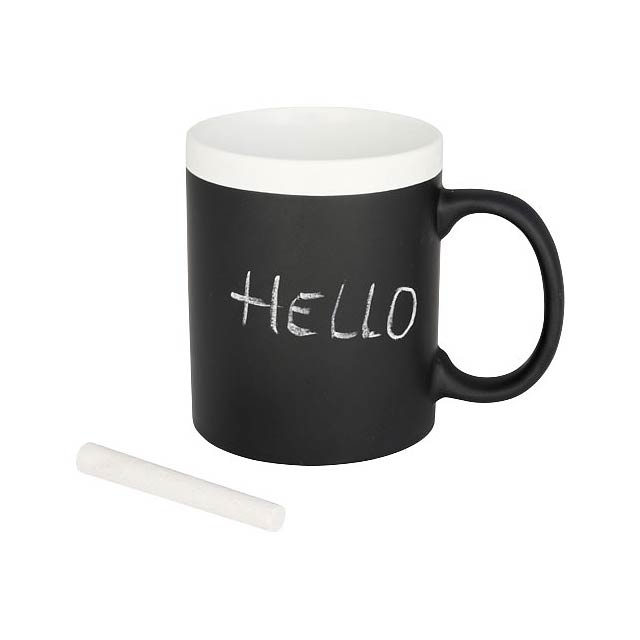 Chalk-write 330 ml ceramic mug - white