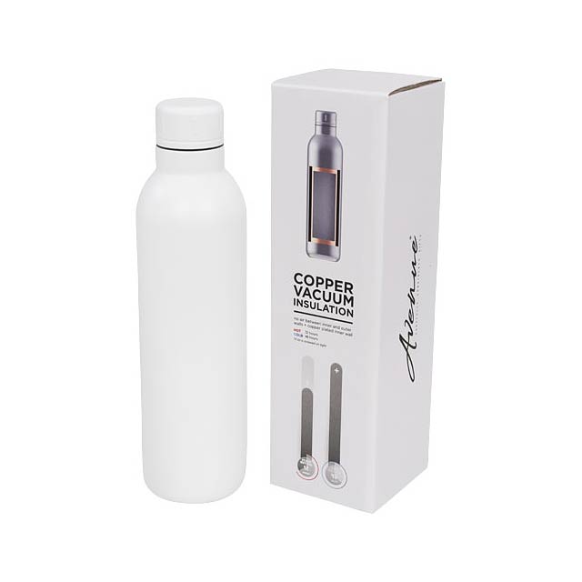 Thor 510 ml copper vacuum insulated sport bottle - white