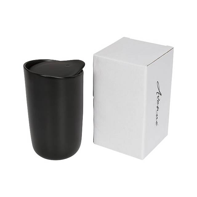 Mysa 410 ml double-walled ceramic tumbler - black