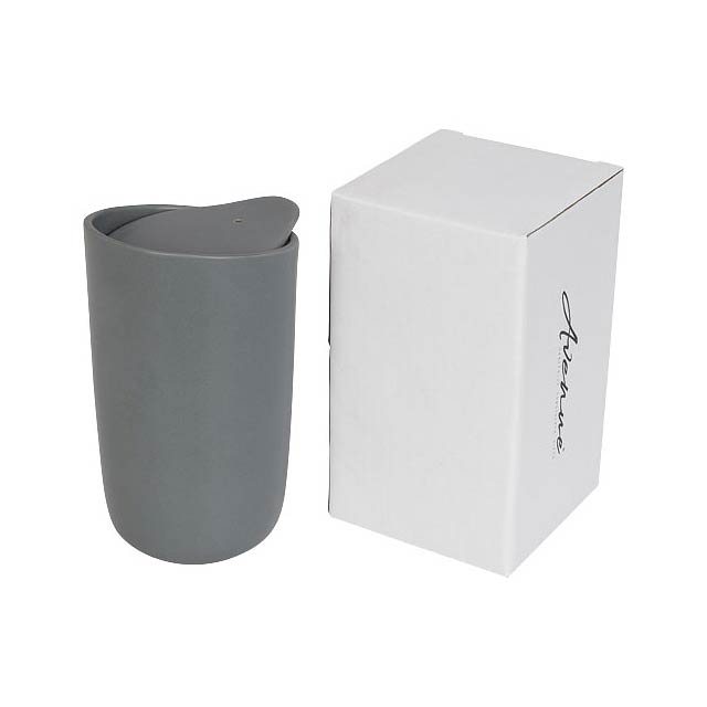 Mysa 410 ml double-walled ceramic tumbler - grey