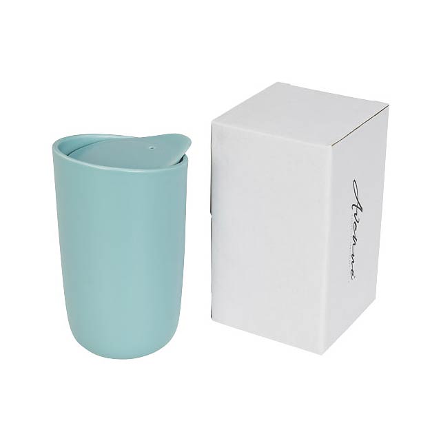 Mysa 410 ml double-walled ceramic tumbler - green