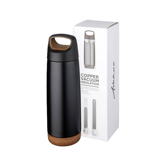 Valhalla 600 ml copper vacuum insulated sport bottle - black