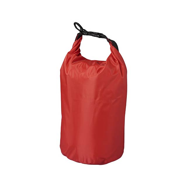 Nepromokavý vak Camper, 10 l, outdoorový styl - transparentní červená