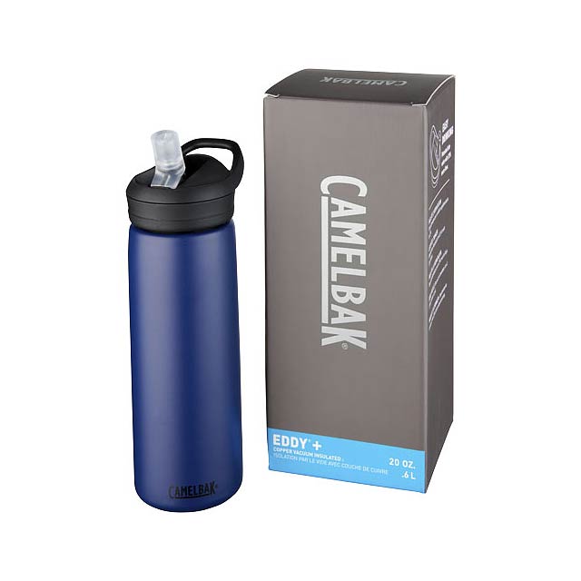 Eddy+ 600 ml Kupfer-Vakuum Isolierflasche - blau