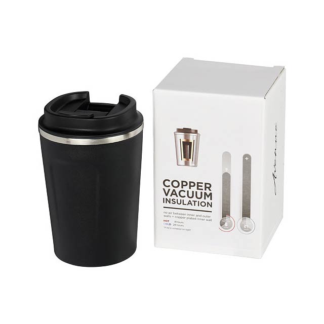 Thor 360 ml leak-proof copper vacuum tumbler - black