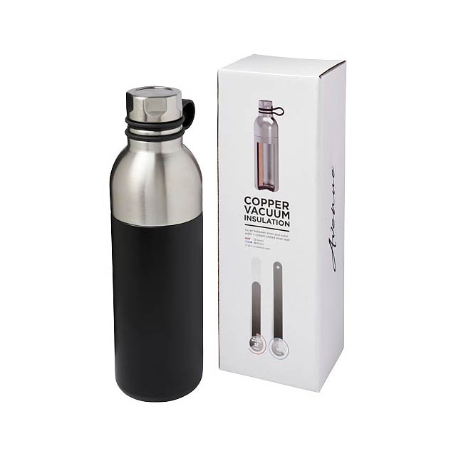 Koln 590 ml copper vacuum insulated sport bottle - black