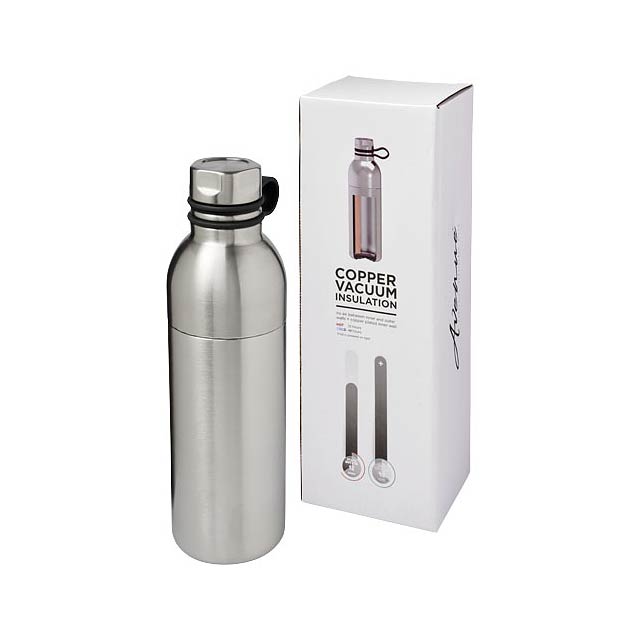 Koln 590 ml copper vacuum insulated sport bottle - silver