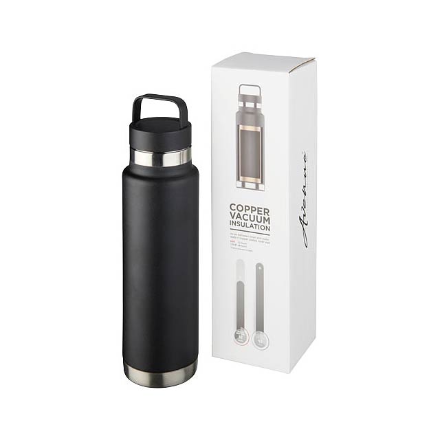 Colton 600 ml copper vacuum insulated sport bottle - black