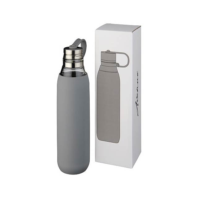 Oasis 650 ml glass sport bottle - grey