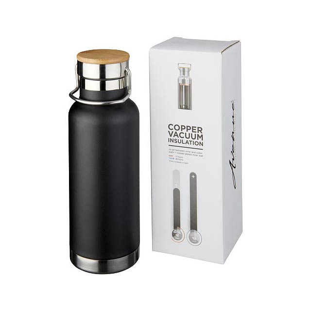 Thor 480 ml copper vacuum insulated sport bottle - black