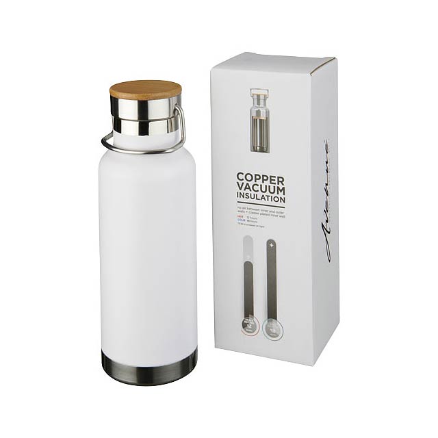 Thor 480 ml copper vacuum insulated sport bottle - white