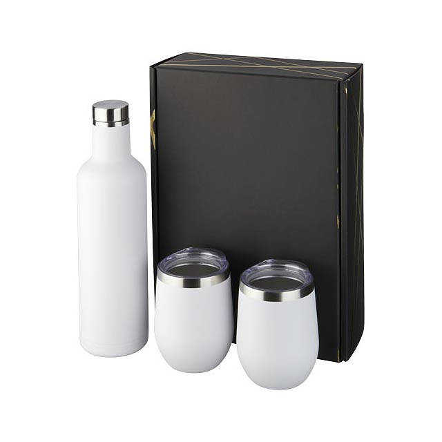 Pinto and Corzo copper vacuum insulated gift set - white