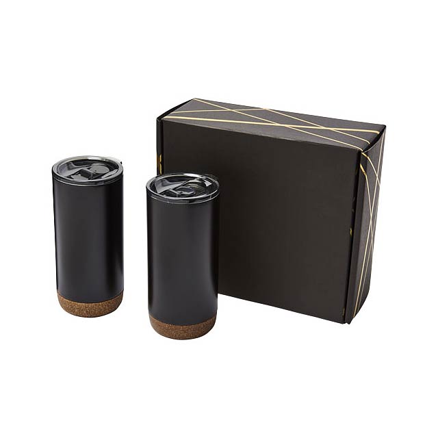 Valhalla tumbler copper vacuum insulated gift set - black