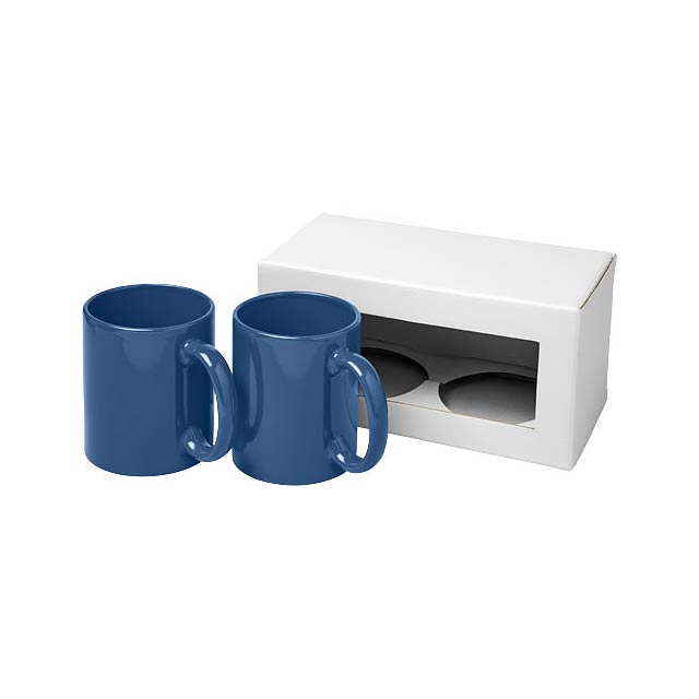 Ceramic mug 2-pieces gift set - blue
