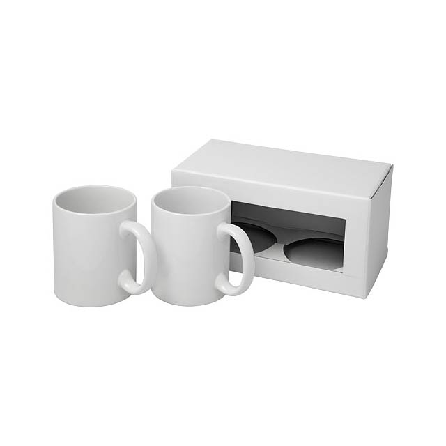 Ceramic sublimation mug 2-pieces gift set - white