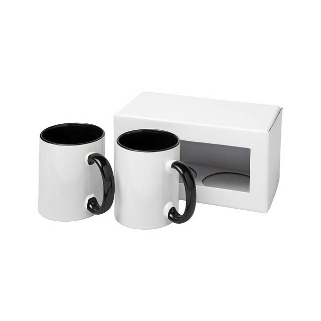 Ceramic sublimation mug 2-pieces gift set - black