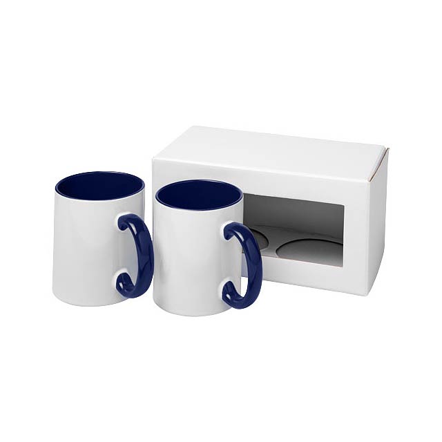 Ceramic sublimation mug 2-pieces gift set - blue