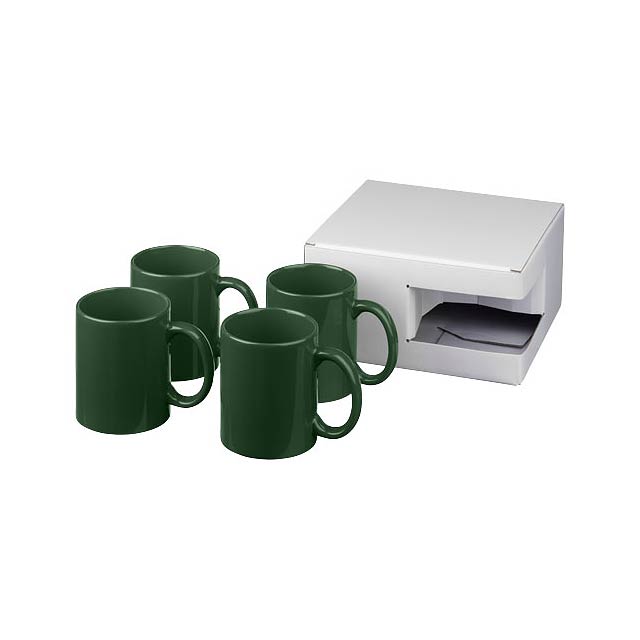 Ceramic mug 4-pieces gift set - green