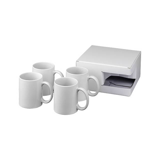 Ceramic sublimation mug 4-pieces gift set - white