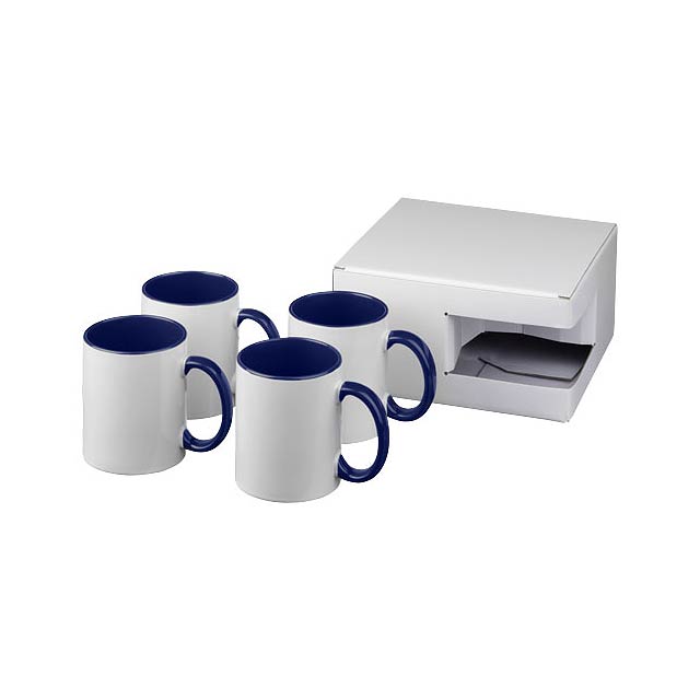 Ceramic sublimation mug 4-pieces gift set - blue