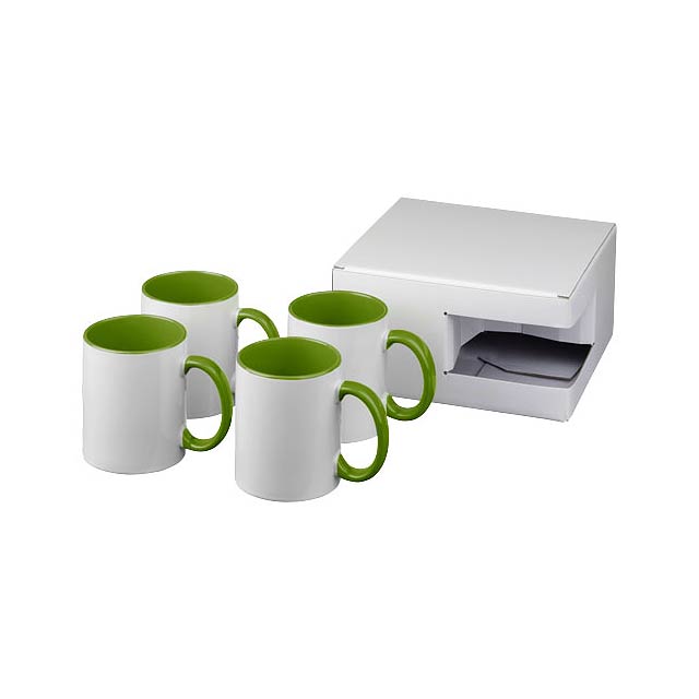 Ceramic sublimation mug 4-pieces gift set - lime