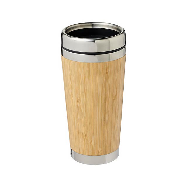 Bambus 450 ml Becher mit Bambus-Außenseite - Bräune