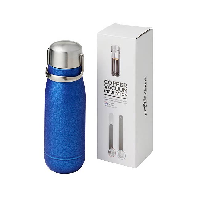 Yuki 350 ml copper vacuum insulated sport bottle - blue