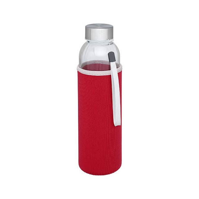 Bodhi 500 ml glass water bottle - transparent red