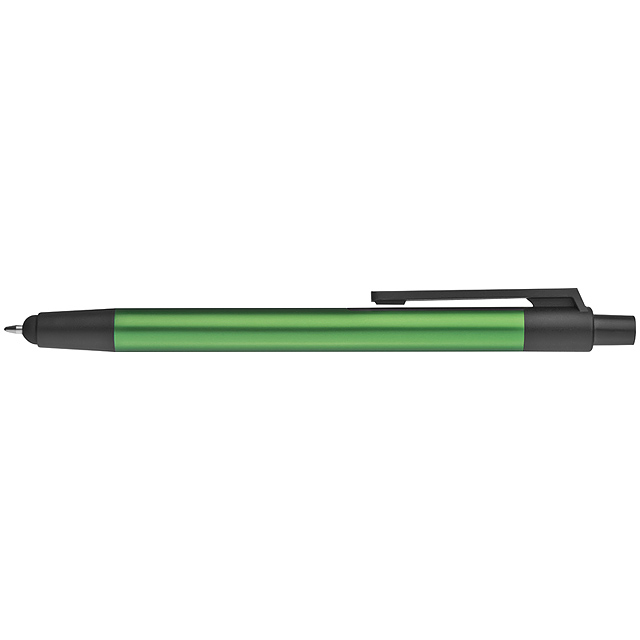 Kugelschreiber aus Aluminium in Metallic-Optik mit Touchfunktion - Grün