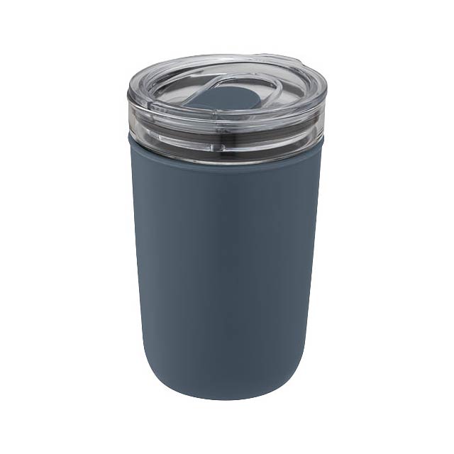 Bello 420 ml glass tumbler with recycled plastic outer wall - blue