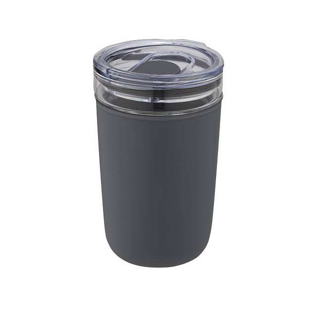 Bello 420 ml glass tumbler with recycled plastic outer wall - grey
