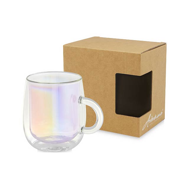 Iris 330 ml glass mug - multicolor