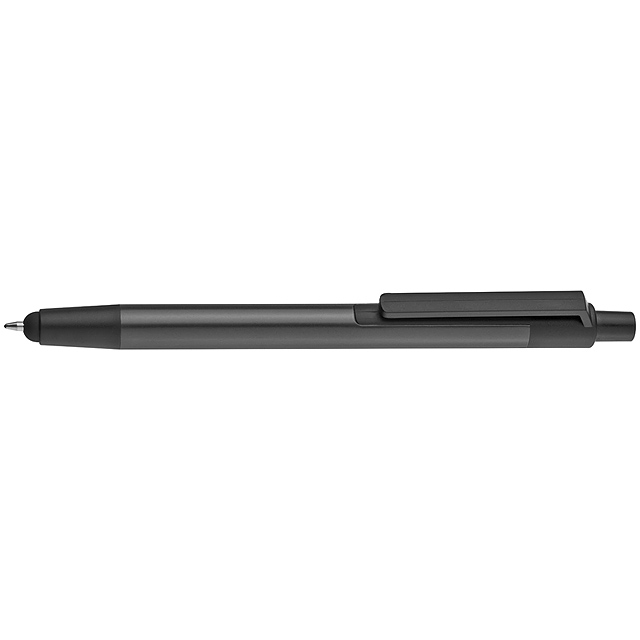 Kugelschreiber aus Aluminium in Metallic-Optik mit Touchfunktion - schwarz