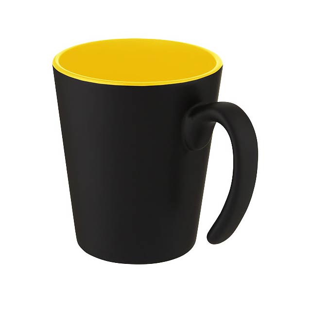 Oli 360 ml ceramic mug with handle - yellow