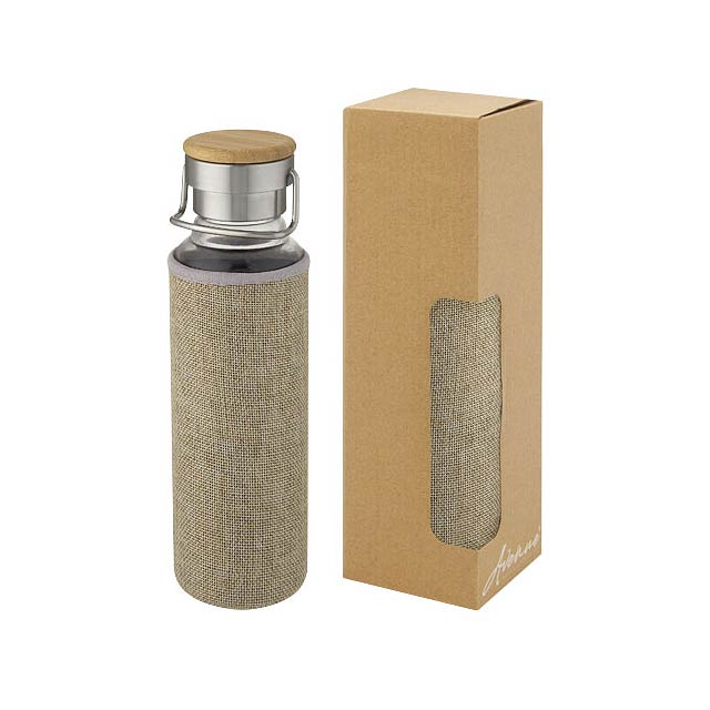 Thor 660 ml glass bottle with neoprene sleeve - wood