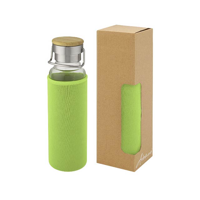 Thor 660 ml glass bottle with neoprene sleeve - lime