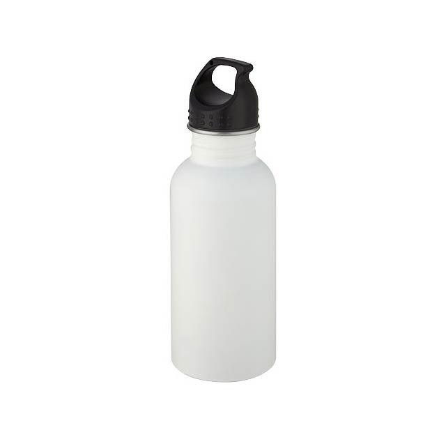 Luca 500 ml stainless steel sport bottle - white