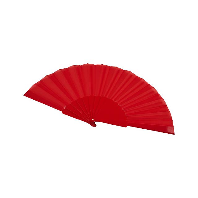 Maestral foldable handfan in paper box - transparent red