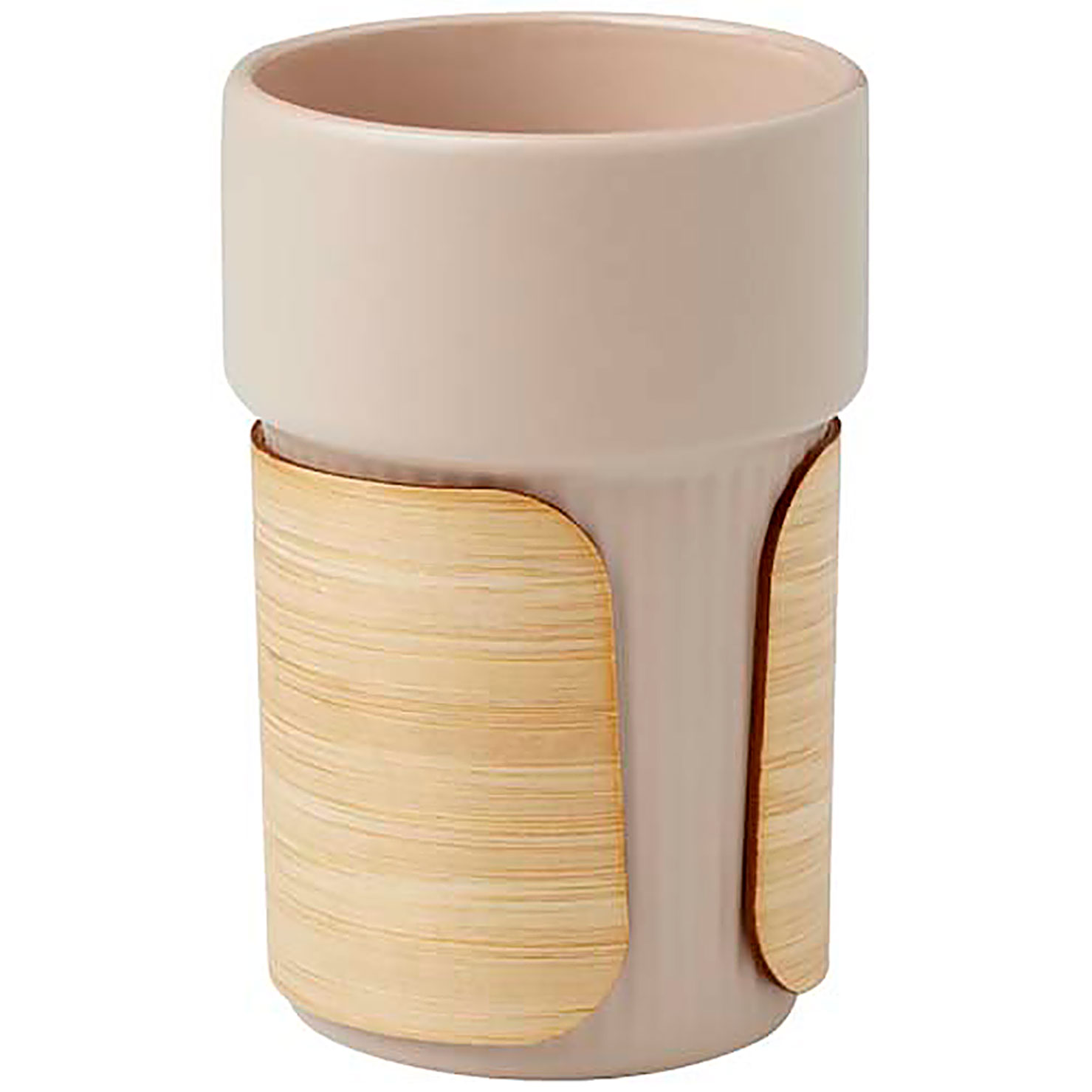 Fika 340 ml tumbler with bamboo sleeve - beige