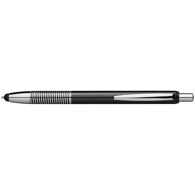 Metal ball pen with touch function - black