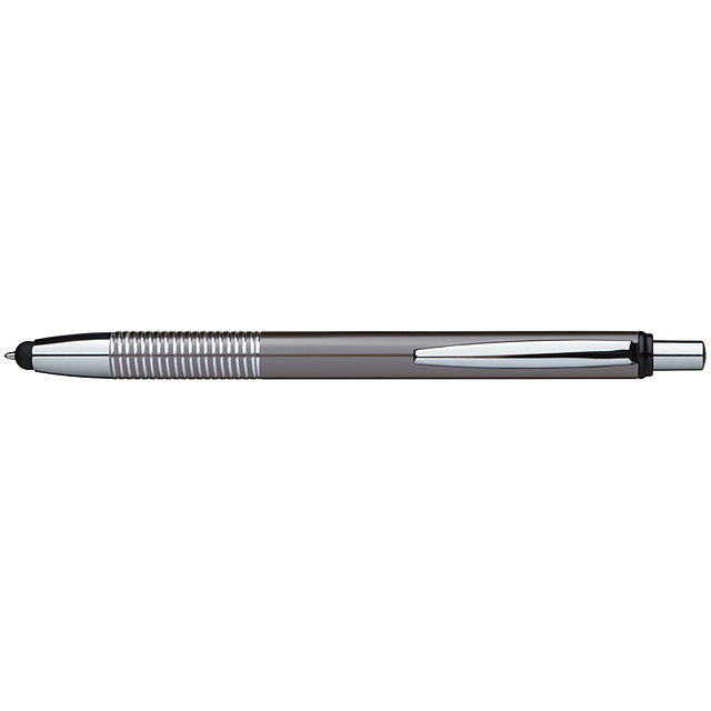 Metal ball pen with touch function - black