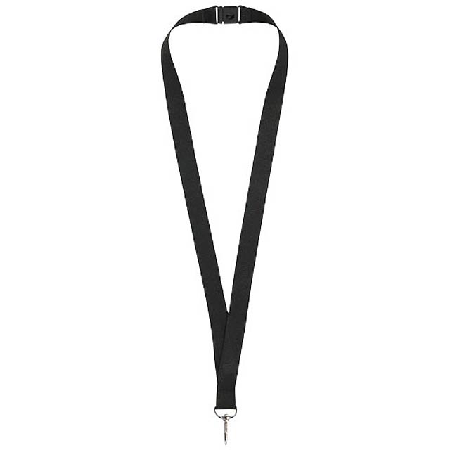 Lago lanyard with break-away closure - black