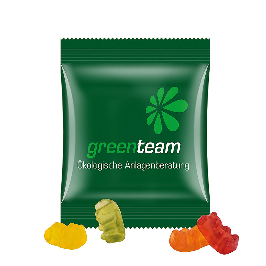 Mini bag 12g, compostable foil white, Trolli vegan jelly gums, 14 % fruit juice - bílá Mini bag 12g, compostable foil white, Trolli vegan jelly gums, 14 % fruit juice - bílá