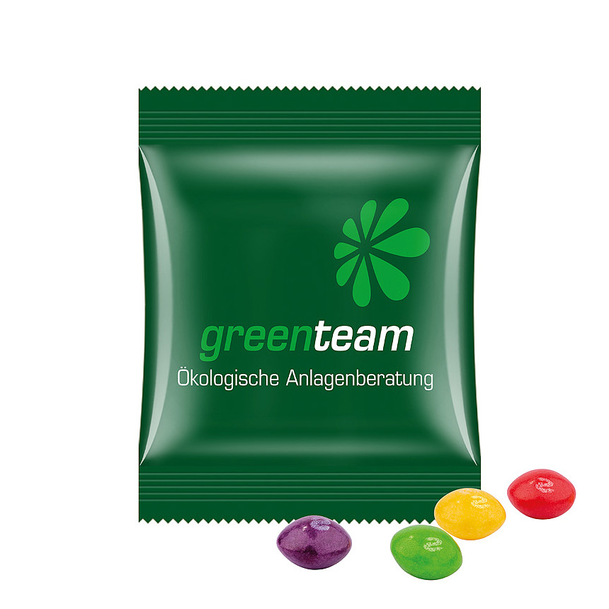 Mini bag 10g, compostable foil white, Skittles fruits chewy candy - 