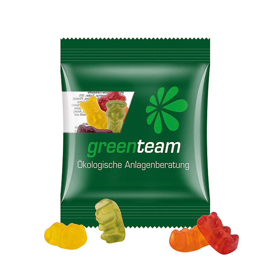 Mini bag 12g, compostable foil transparent, Trolli vegan jelly gums, 14 % fruit juice - transparentní Mini bag 12g, compostable foil transparent, Trolli vegan jelly gums, 14 % fruit juice - transparentní