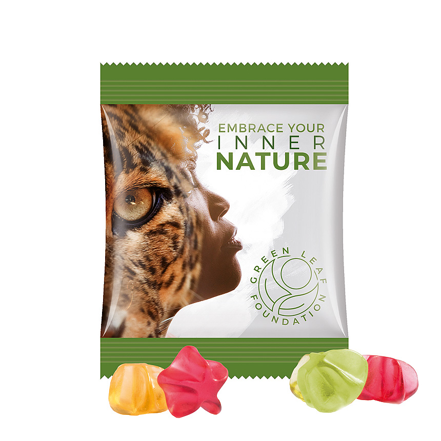 Mini bag 10g, foil white, Trolli fruit jelly gums stars - white Mini bag 10g, foil white, Trolli fruit jelly gums stars - white