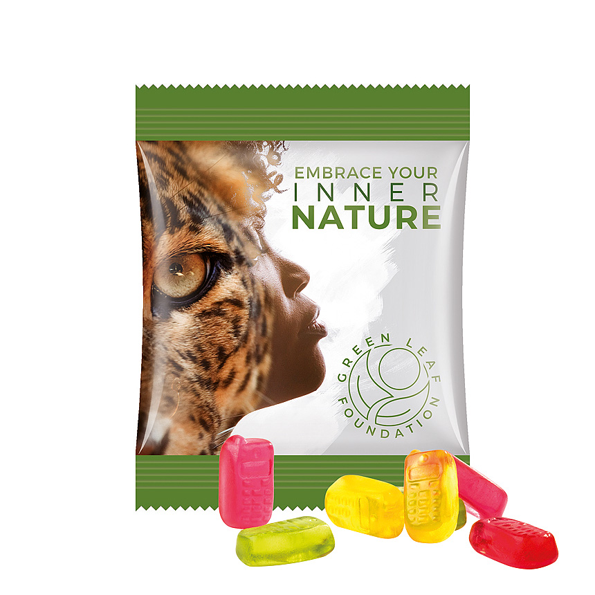 Mini bag 10g, foil white, Trolli fruit jelly gums mobile - white Mini bag 10g, foil white, Trolli fruit jelly gums mobile - white
