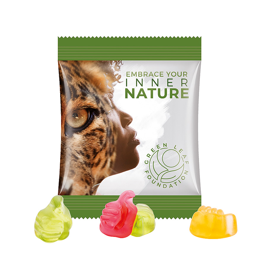 Mini bag 10g, foil white, Trolli fruit jelly gums thumbs - white Mini bag 10g, foil white, Trolli fruit jelly gums thumbs - white
